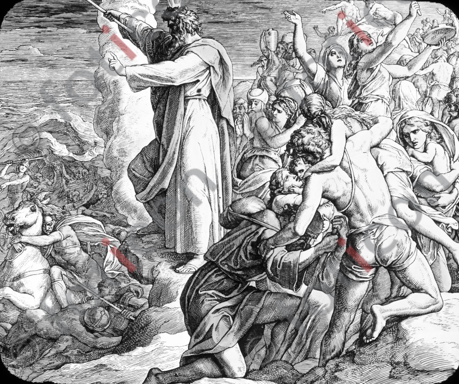 Rettung der Israeliten | Salvation of the Israelites - Foto foticon-simon-045-sw-048.jpg | foticon.de - Bilddatenbank für Motive aus Geschichte und Kultur